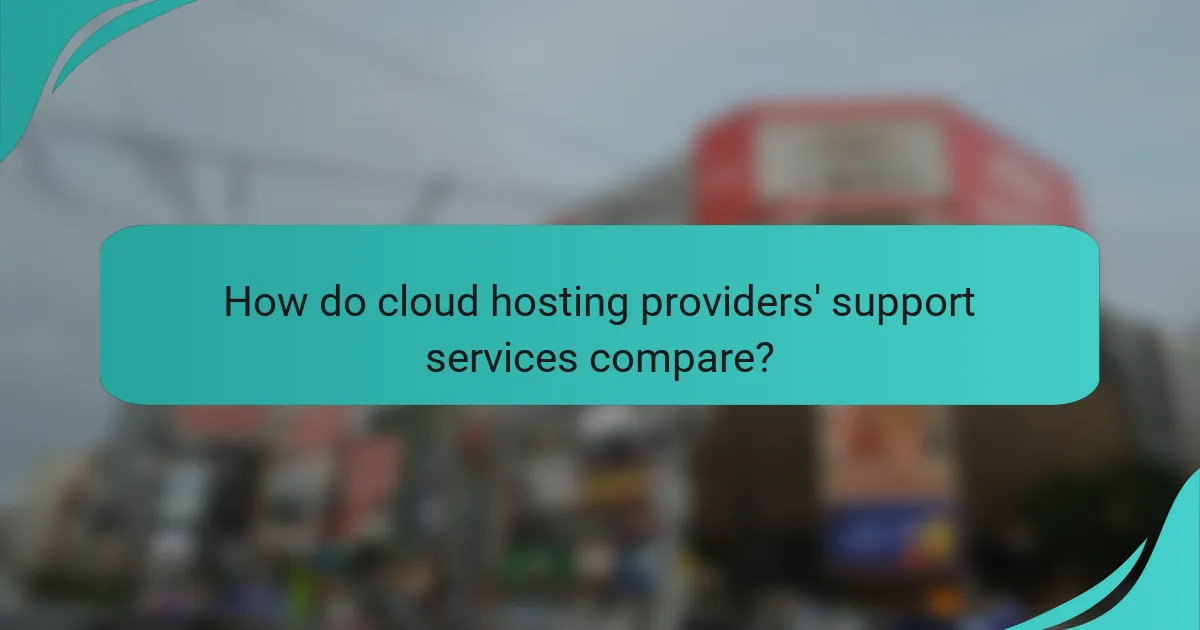 How do cloud hosting providers' support services compare?