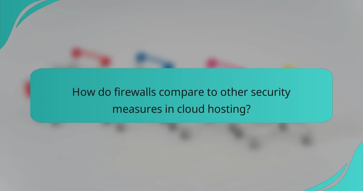 How do firewalls compare to other security measures in cloud hosting?