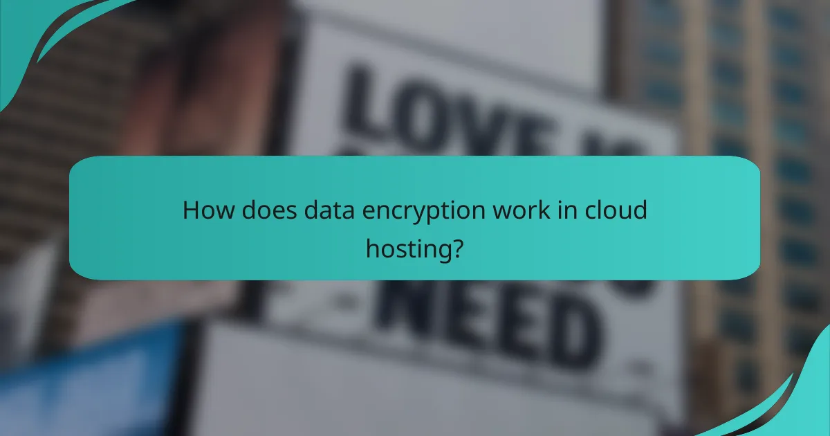 How does data encryption work in cloud hosting?