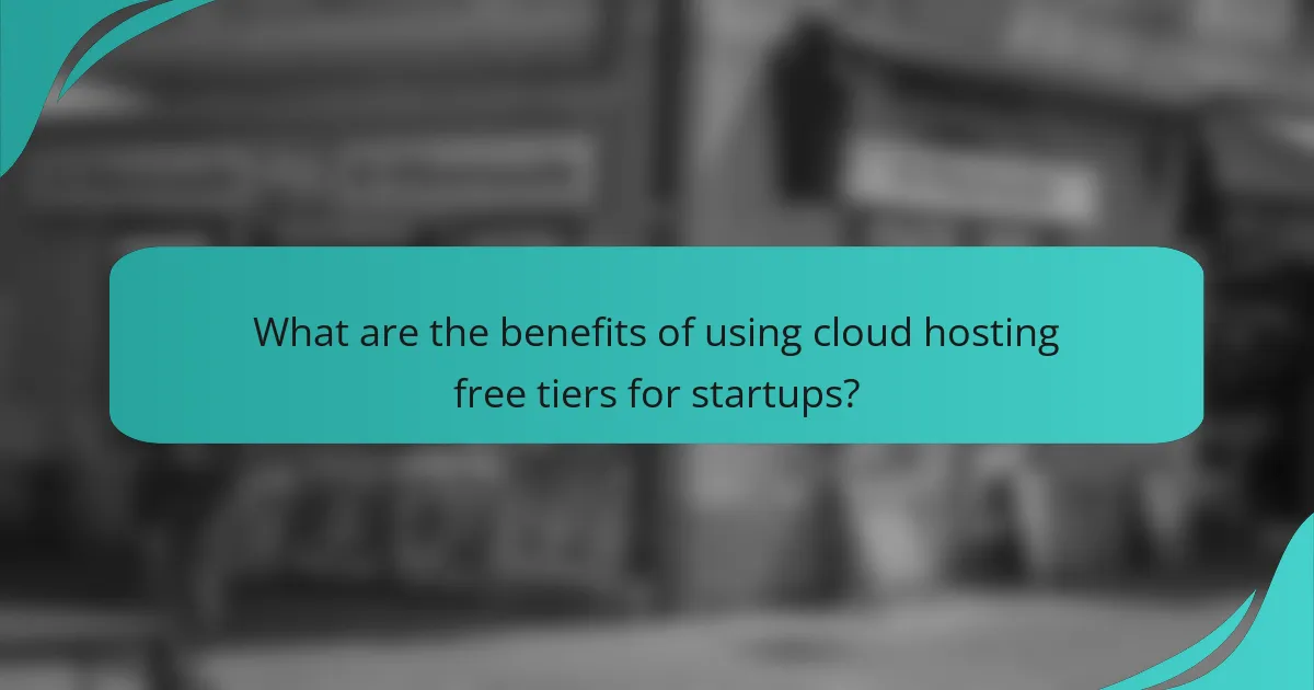 What are the benefits of using cloud hosting free tiers for startups?