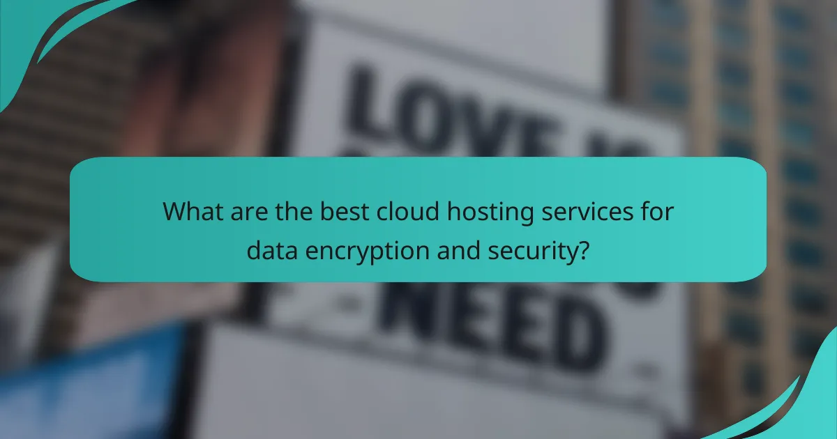 What are the best cloud hosting services for data encryption and security?