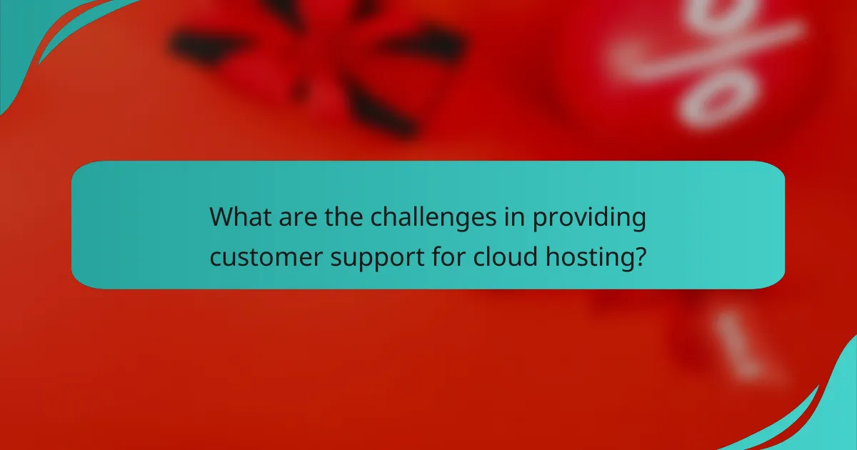 What are the challenges in providing customer support for cloud hosting?