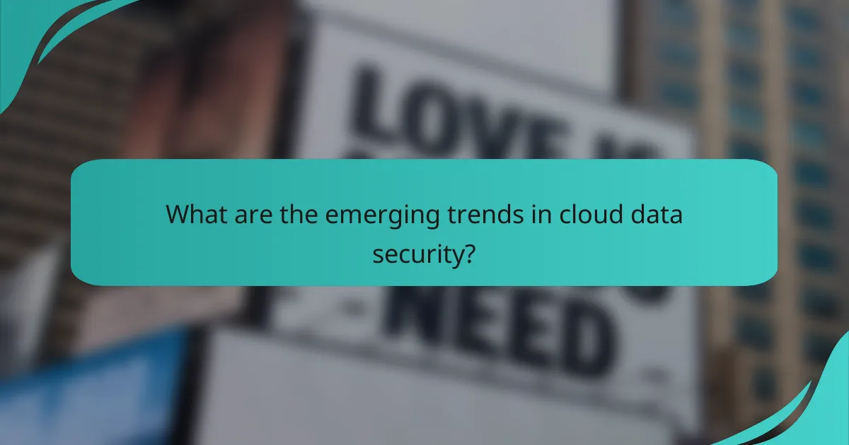 What are the emerging trends in cloud data security?