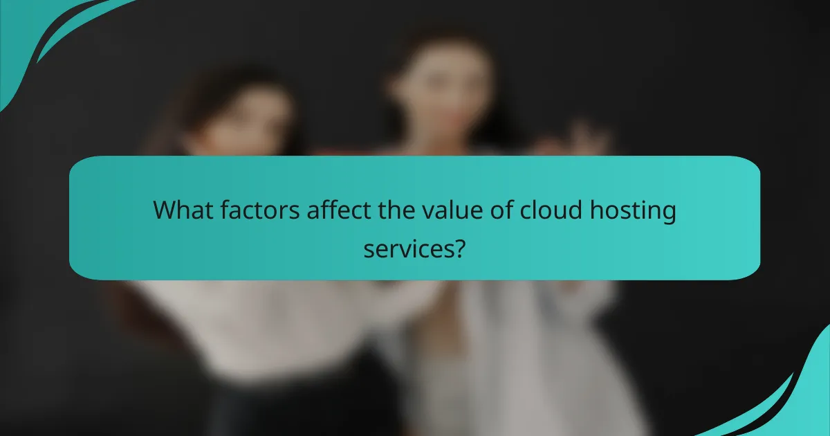 What factors affect the value of cloud hosting services?