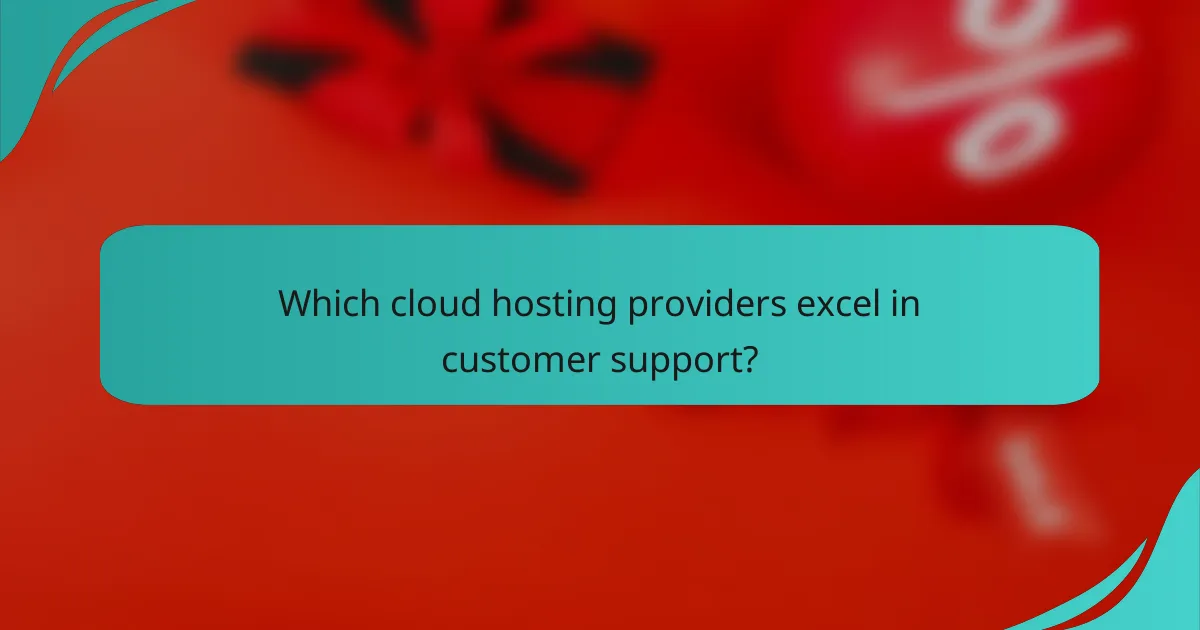 Which cloud hosting providers excel in customer support?