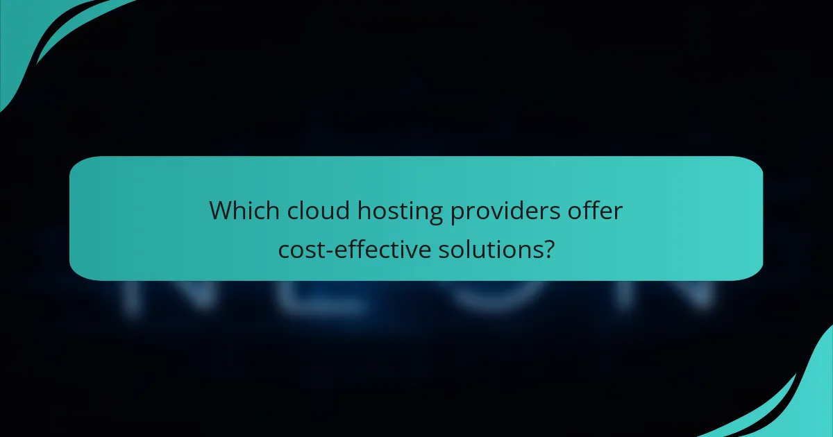 Which cloud hosting providers offer cost-effective solutions?